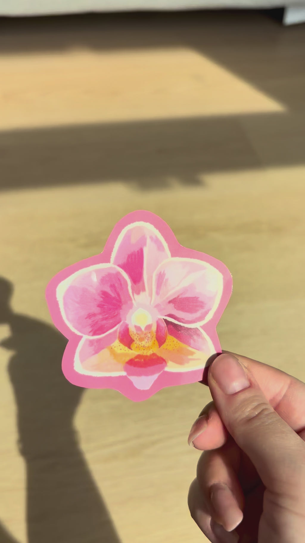 Pink Orchid Waterproof Die Cut Sticker