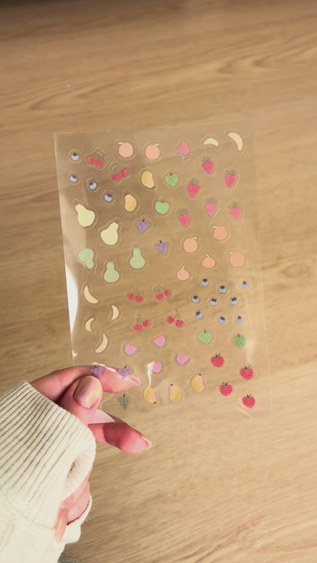 Cute Fruits Waterproof Transparent Vinyl Sticker Sheet