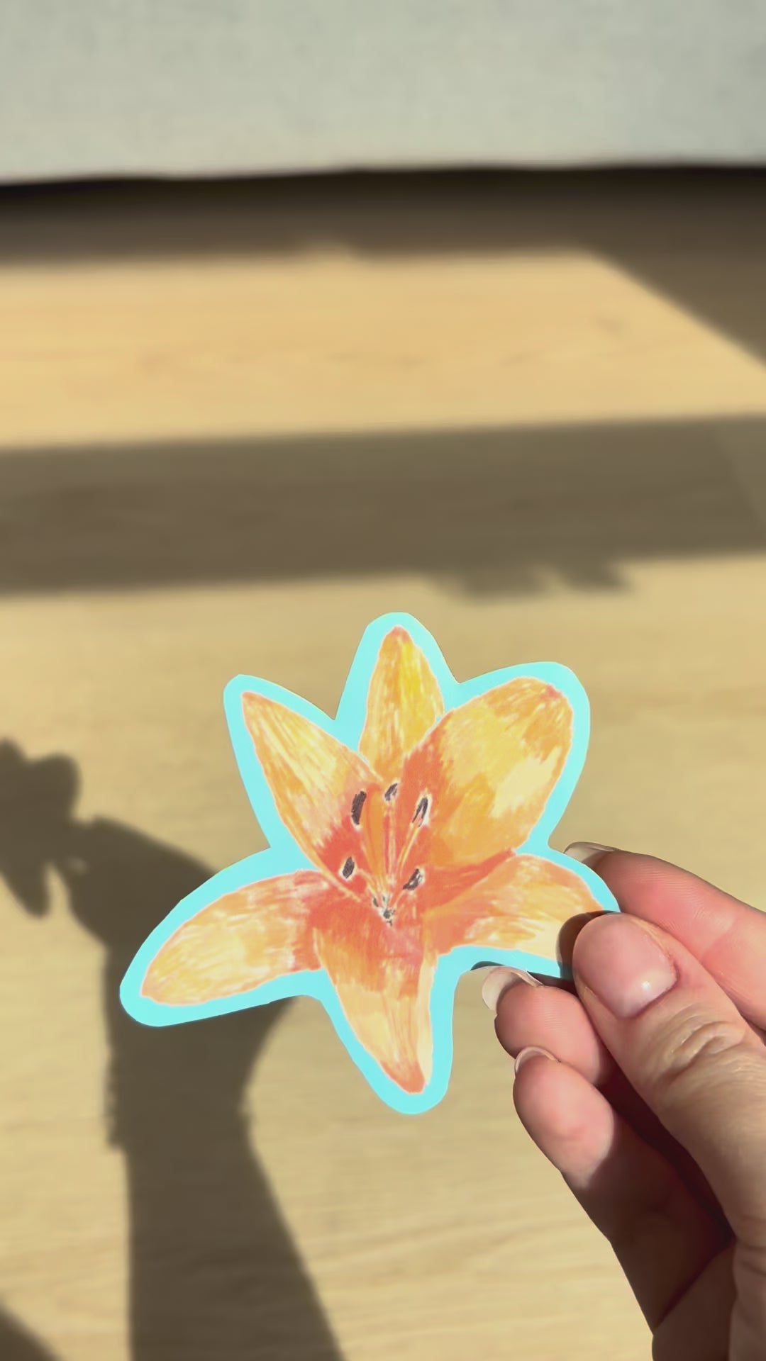 Orange Lily Waterproof Die Cut Sticker