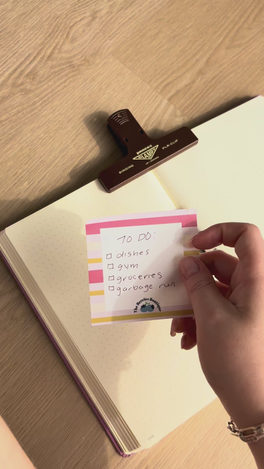 Pink Y2K Stripes Sticky Notes