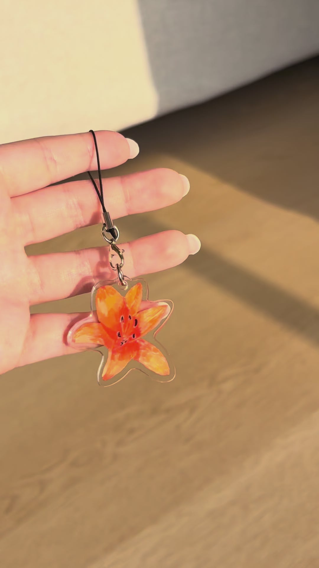 Orange Lily Acrylic Keychain